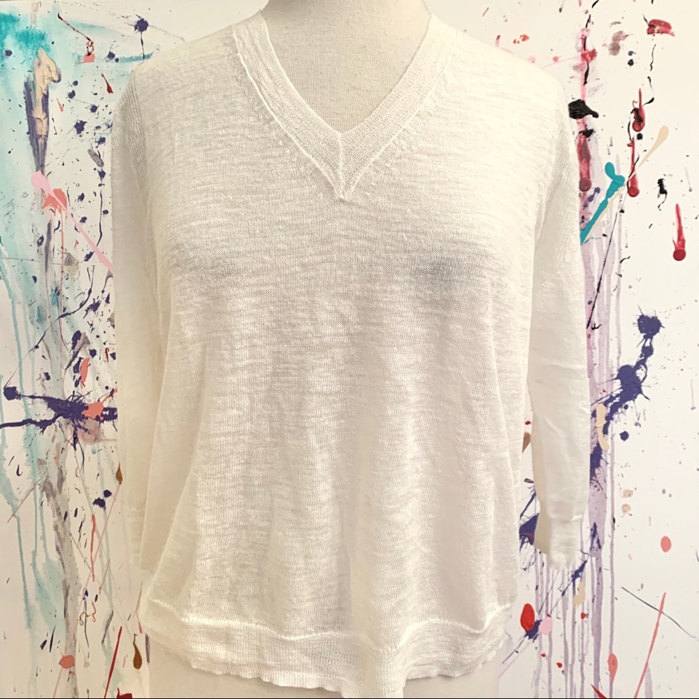 J. Crew Sheer Linen Sweater - Picture 1 of 8